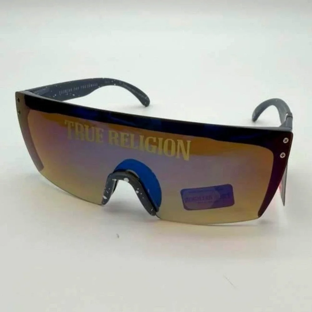 True Religion Mirrored Sunglasses‎ – Black Blue & Silver – NWT